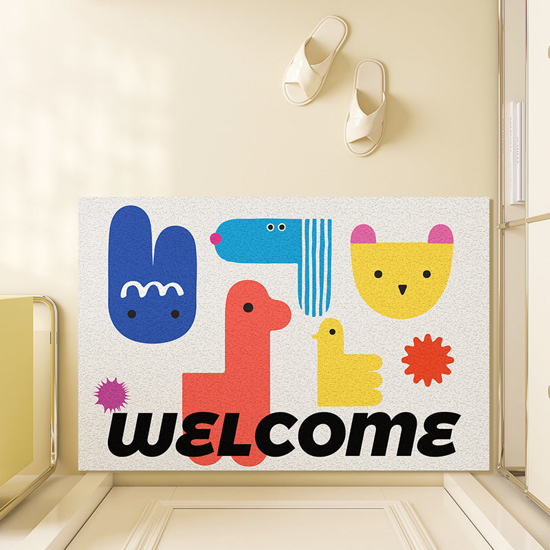 Playful Illustrated Welcome Mat