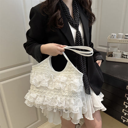 Ruffled Lace Crop Top Acalora