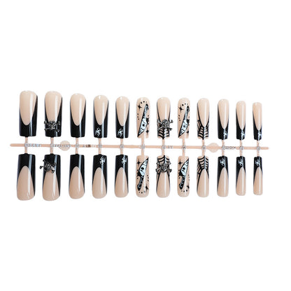 Artistic Press-On Nail Set with Unique Gothic Designs Acalora