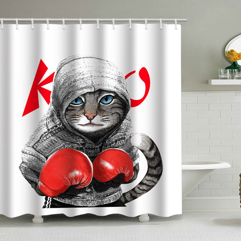 Artistic Dog Illustration Shower Curtain