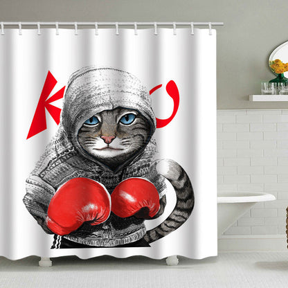 Artistic Dog Illustration Shower Curtain