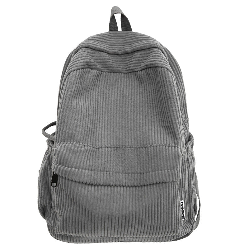 Corduroy Textured School Backpack Bowlift
