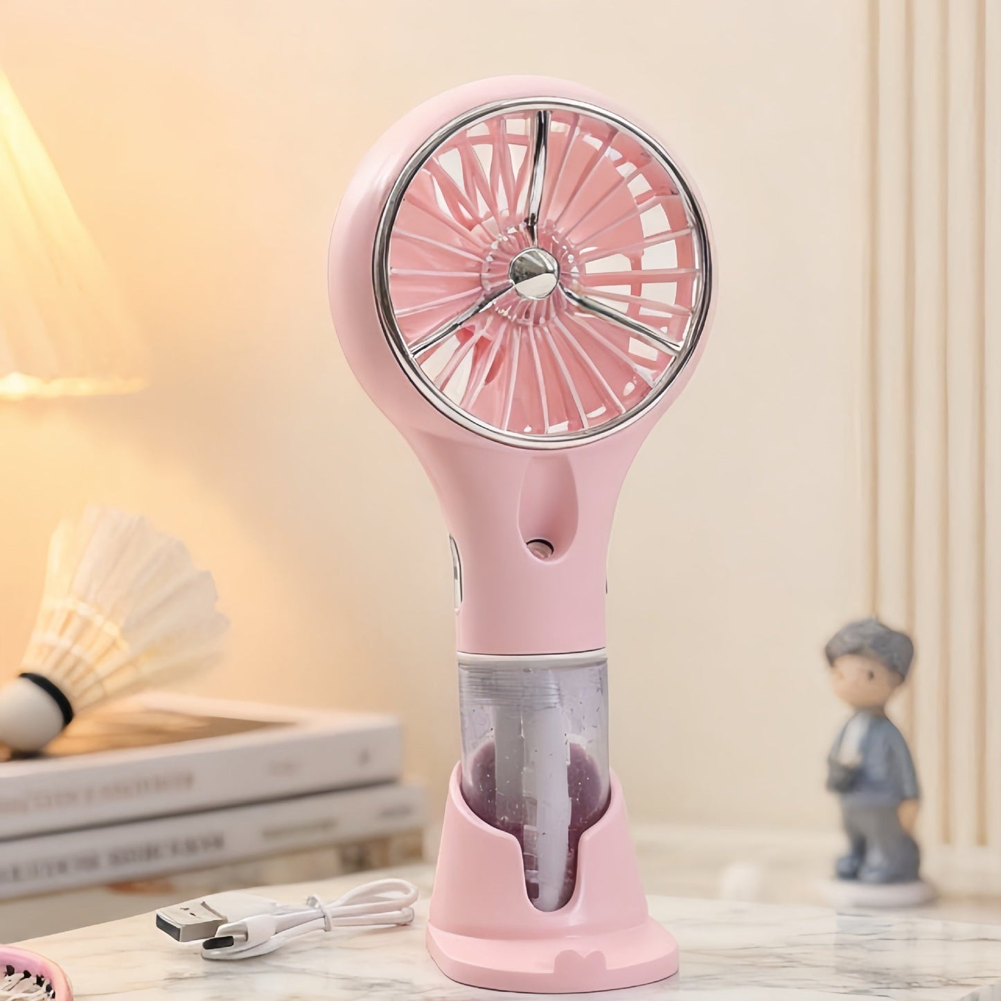 Unisex Portable Spray Hand Fan with USB Charging Function and Ergonomic Design Brehn