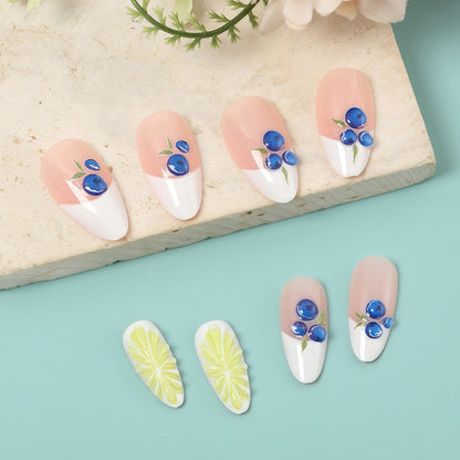 Artificial nails with elegant floral patterns and accents Acalora
