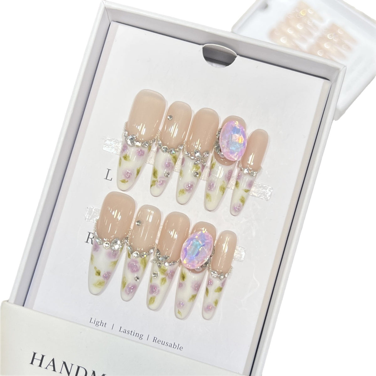 Decorative Floral Stiletto Press-On Nail Set Acalora
