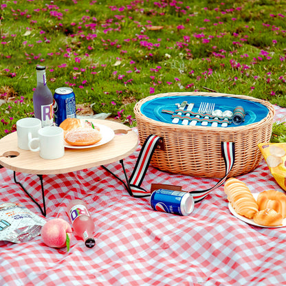 Exclusive basket with handles made of woven rattan Acalora