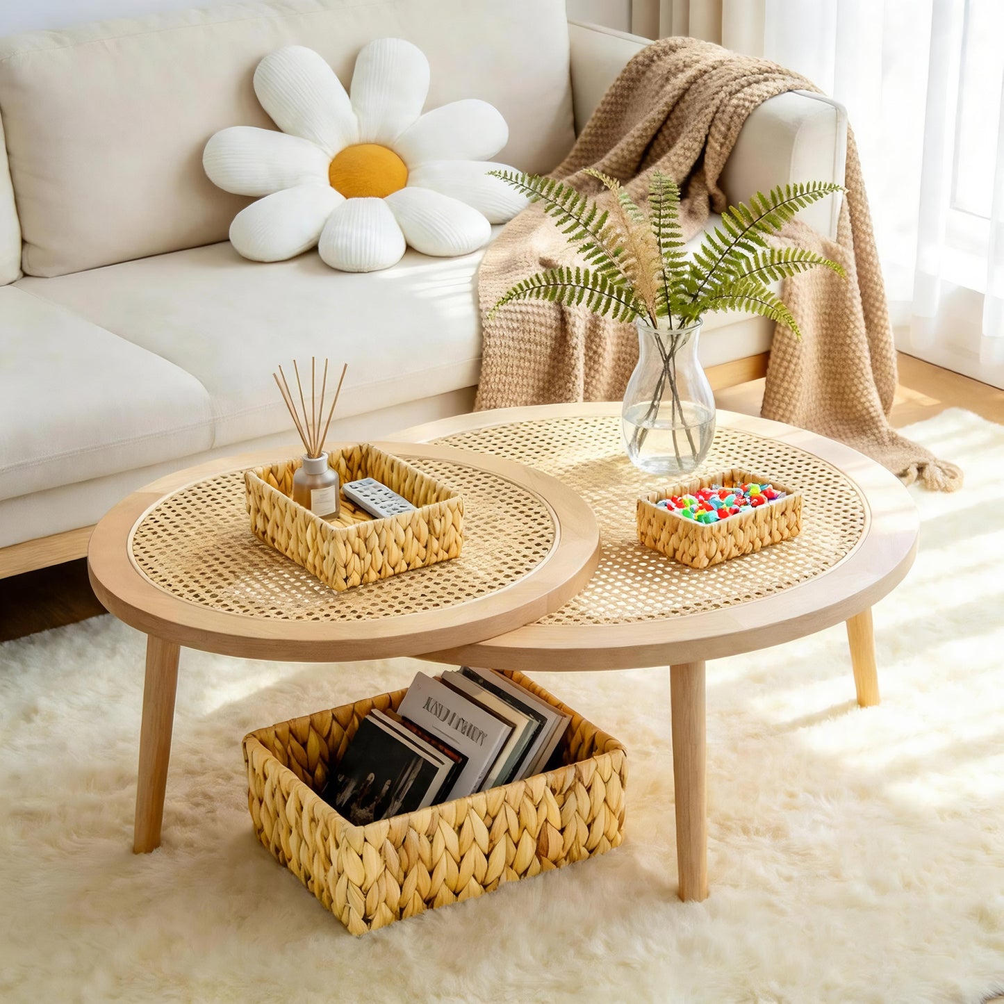 Multi-Compartment Woven Storage Organizer Acalora