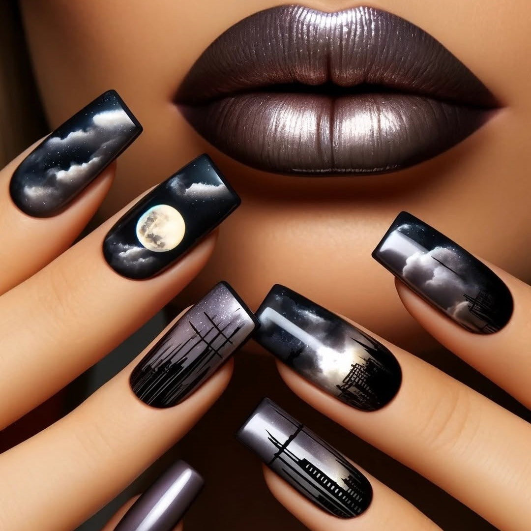 Set of artistic and decorative artificial nails Acalora
