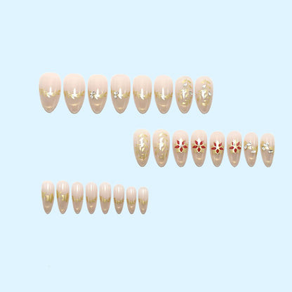 Artificial nails with elegant flower design and glitter accents Acalora
