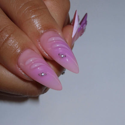 3D Decorative Floral Press-On Nail Extensions Acalora