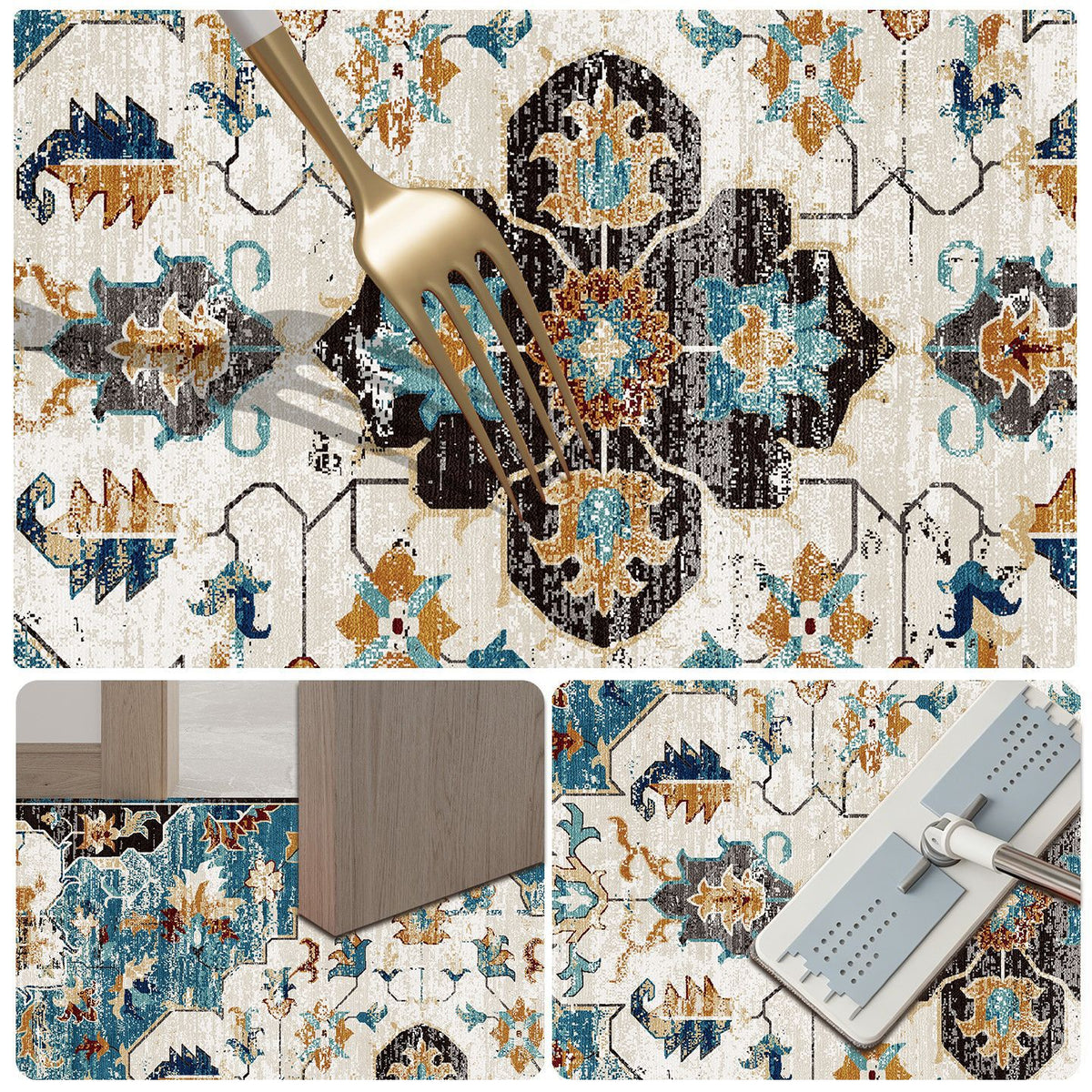Floral Print Bath Mat Acalora