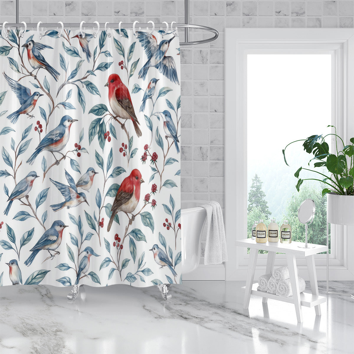 Coastal Marine-Inspired Shower Curtain