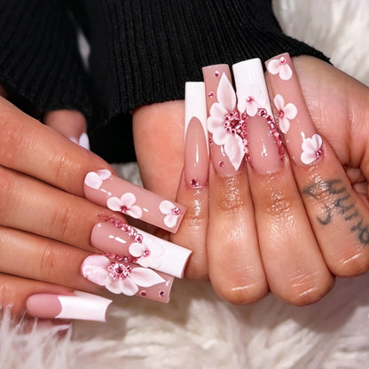 Floral Accent Press-On Nail Art Kit Acalora