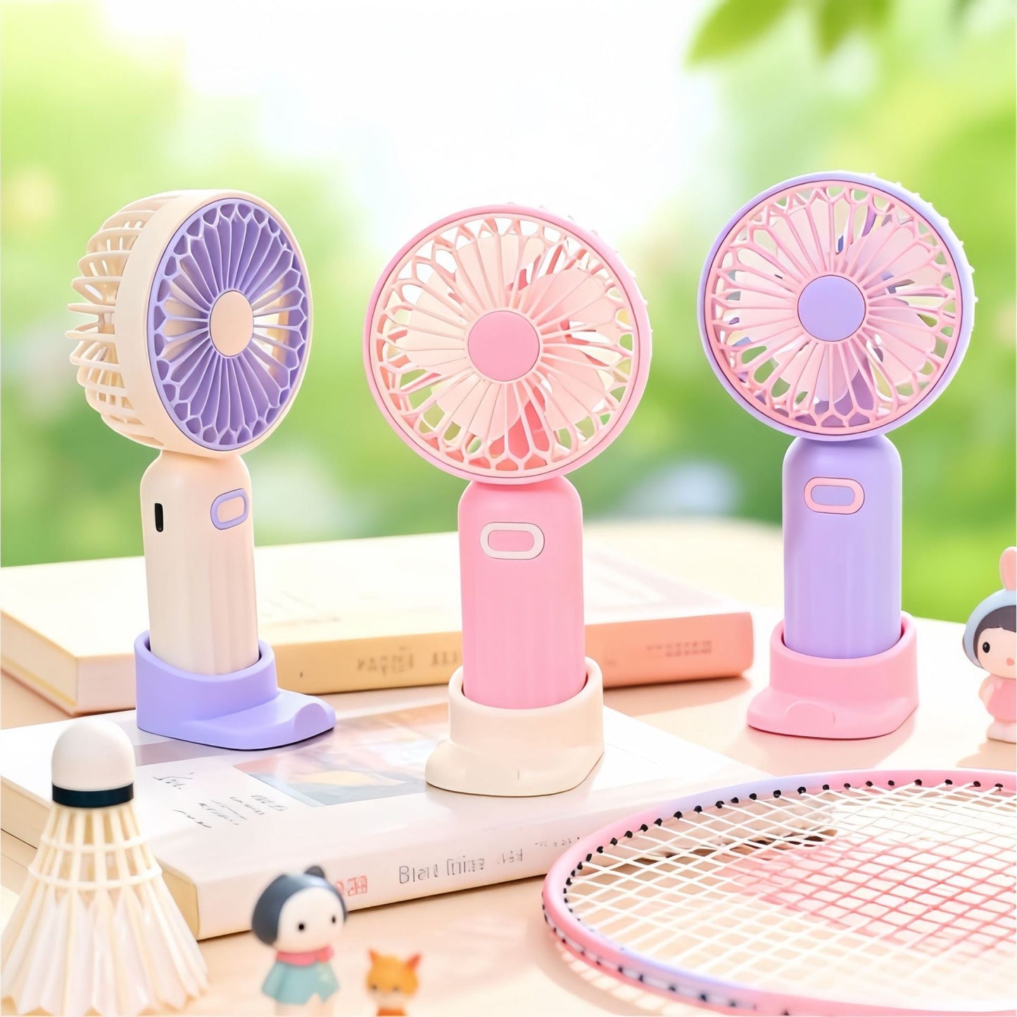 Women's Portable Handheld Fan with Ergonomic Design and USB Charging Function Karnz