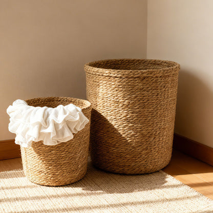 Natural storage basket with woven design Acalora