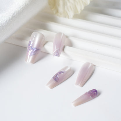 Artistic Butterfly Design Press-On Nail Set Acalora