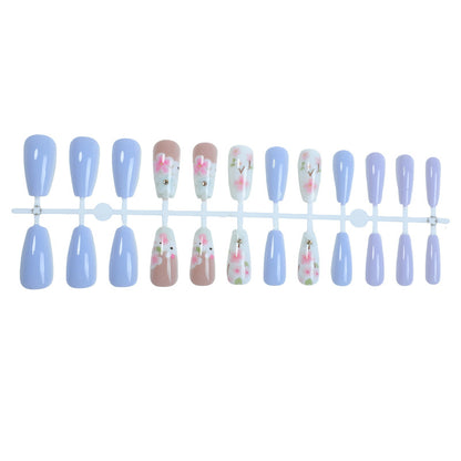 Elegant Press-On Nail Set with Floral Accents Acalora 1788496046