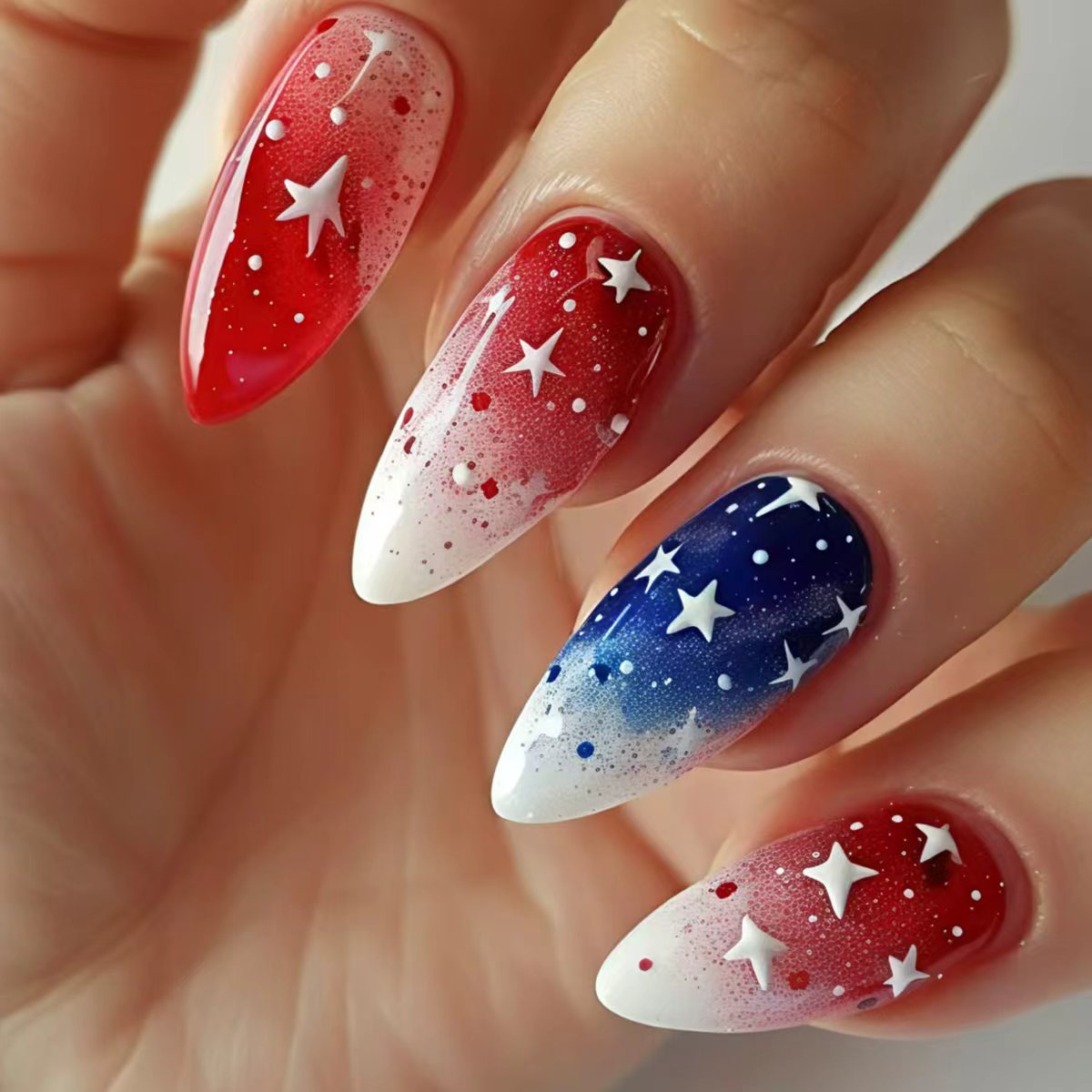 Festive Starry Nail Art Acalora