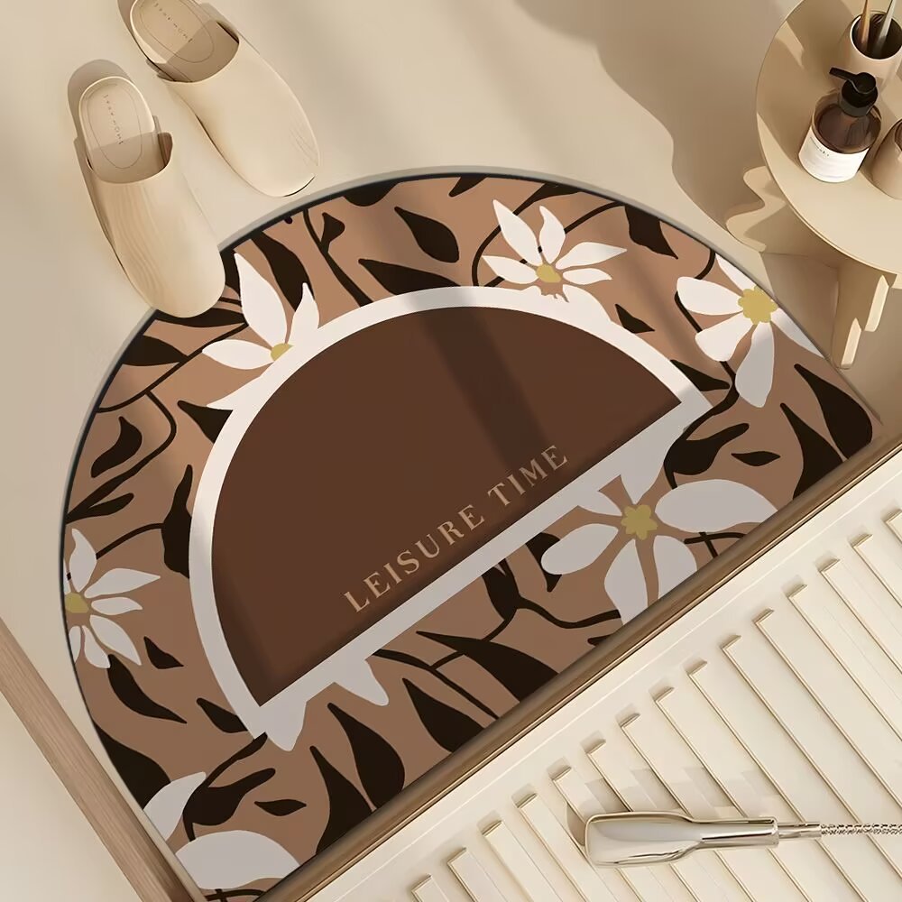 Artistic Floral Design Door Mat
