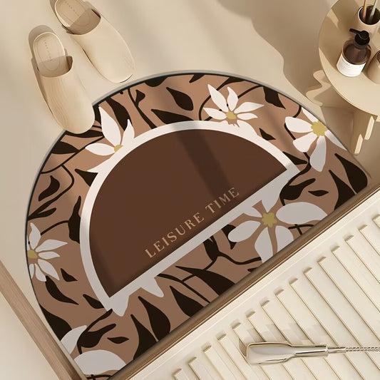 Artistic Floral Design Door Mat