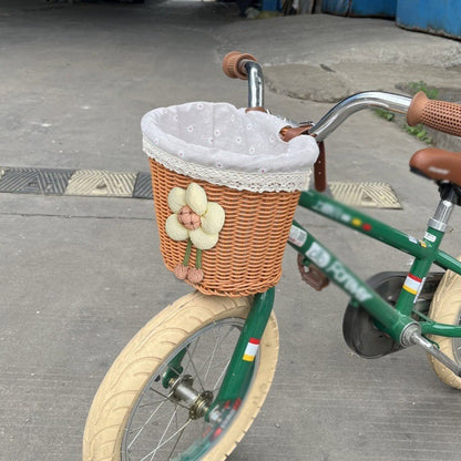 Floral-Embellished Bicycle Basket Bowlift