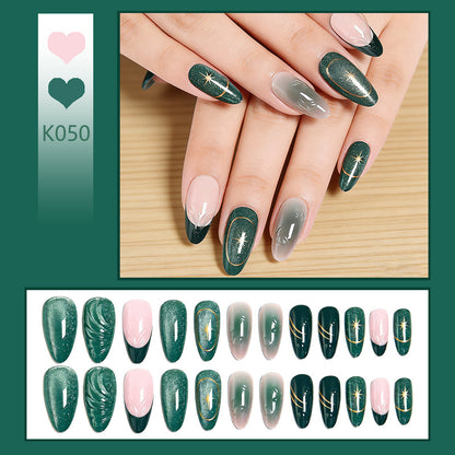 Acrylic nail set with elegant shine and 3D design accents Acalora