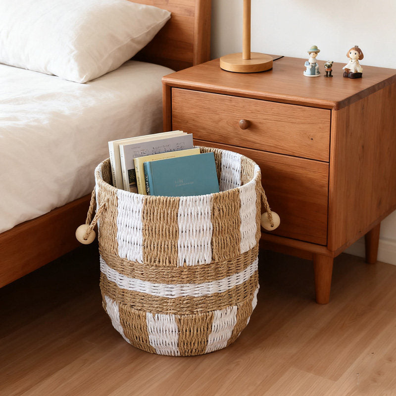 Handcrafted storage bucket made of pocket fabric Acalora