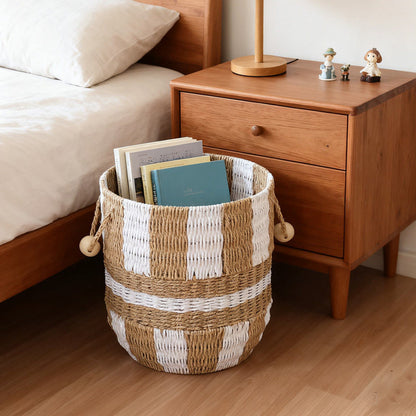 Handcrafted storage bucket made of pocket fabric Acalora