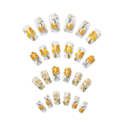 Artistic Floral Resin Nail Art Acalora