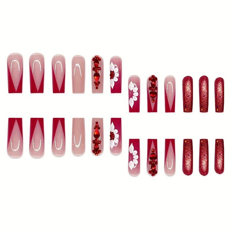 Decorative Rhinestone Press-On Nail Art Acalora