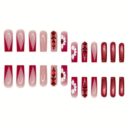 Decorative Rhinestone Press-On Nail Art Acalora