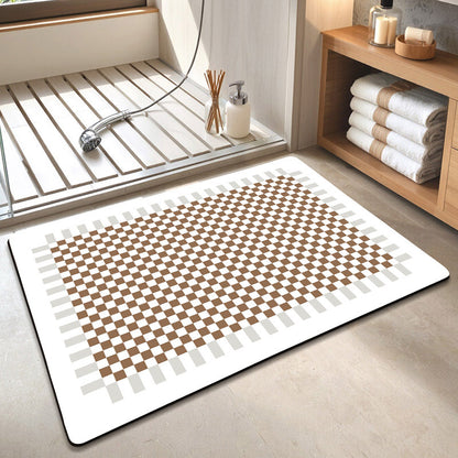 Geometric Pattern Soft Bath Mat Acalora