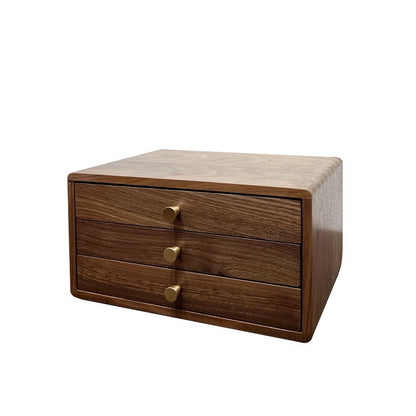 Wooden Jewelry Storage Box with Dual Drawers Acalora