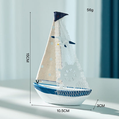 Maritime Sailboat Sculpture Accent