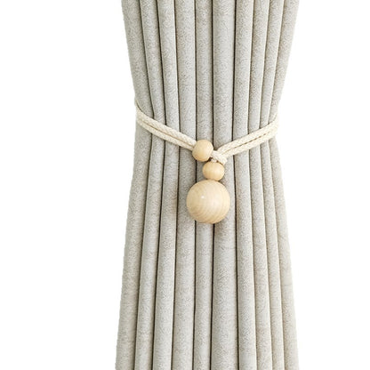 Elegant curtain holder with wooden beads Acalora