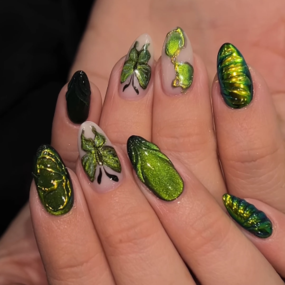 Nature-Inspired Press-On Nail Art Set Acalora