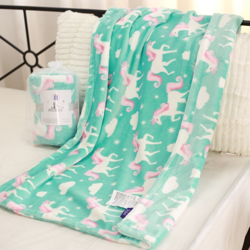 Cozy Unicorn-Themed Fleece Hoodie Blanket