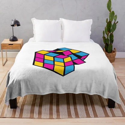 Contemporary Graphic Print Fleece Blanket