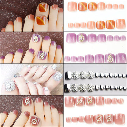 Decorative Press-On Toenail Art Set Acalora
