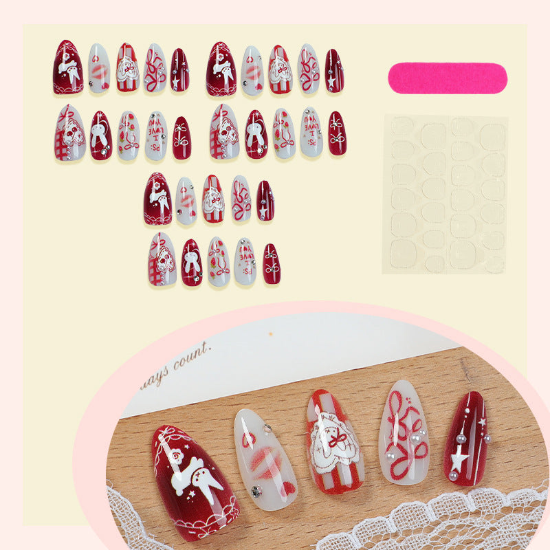 Romantic Themed Press-On Nail Art Set Acalora