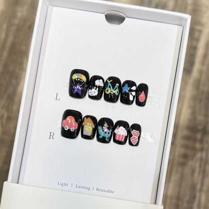 Whimsical Cartoon-Themed Press-On Nail Set Acalora