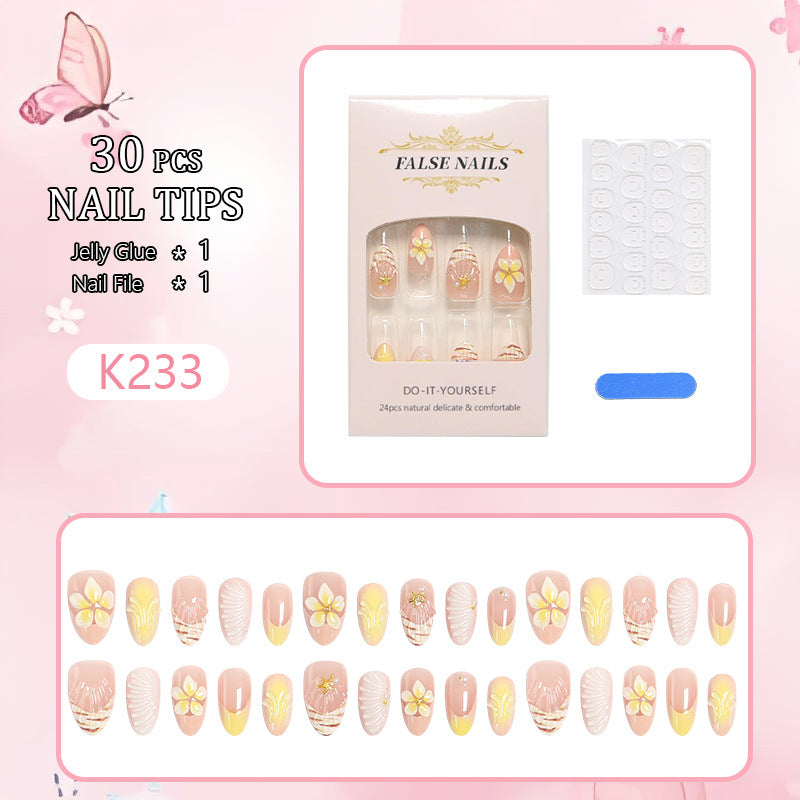 Artificial nails in luxurious flower and gold design Acalora