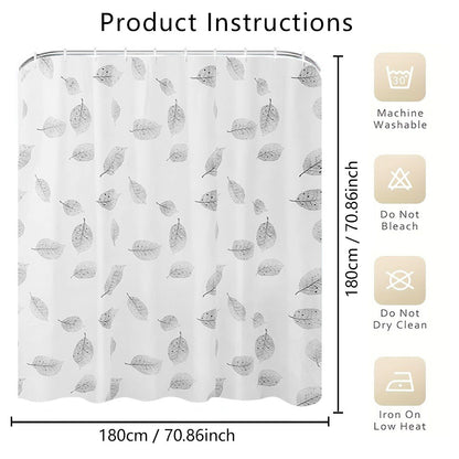 Leaf-Patterned Shower Curtain