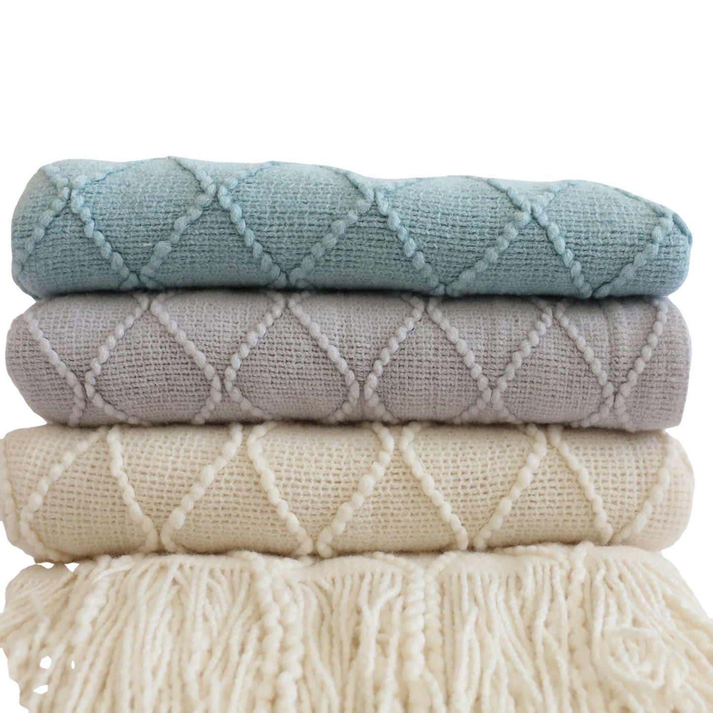 Luxurious Textured Knit Throw Blanket