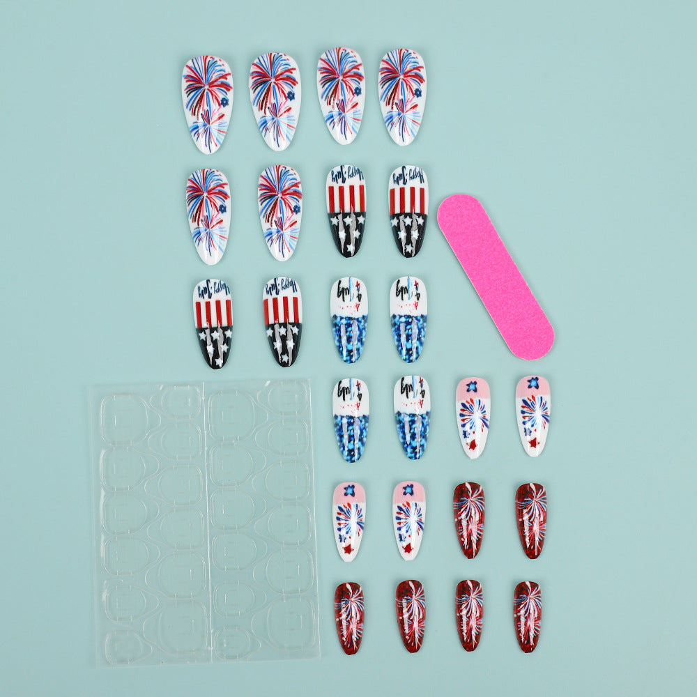 Artificial nails with patriotic designs Acalora