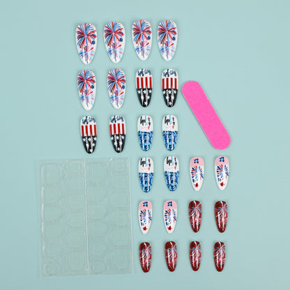 Artificial nails with patriotic designs Acalora
