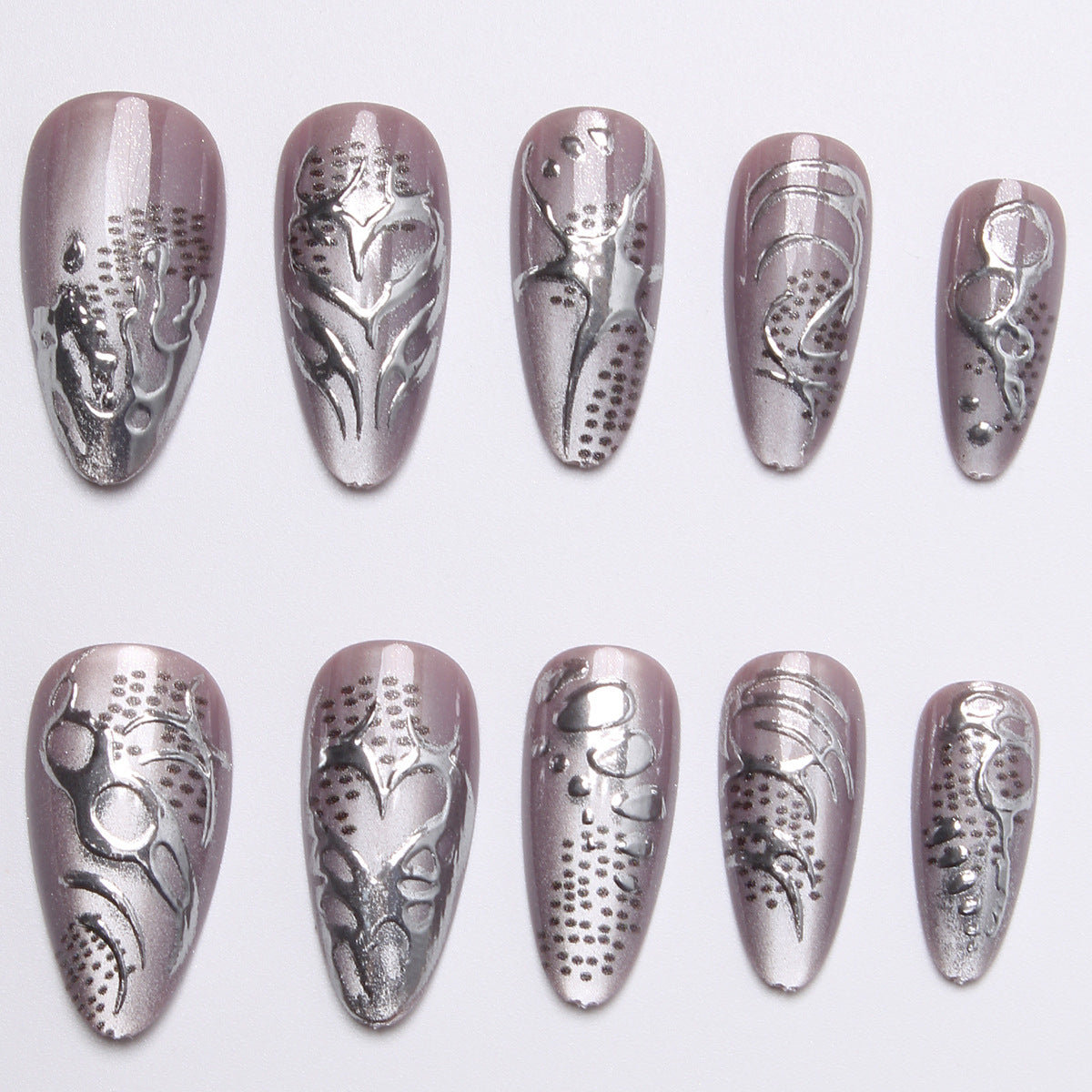 Acrylic nail kit with extravagant 3D designs and glamorous embellishments Acalora
