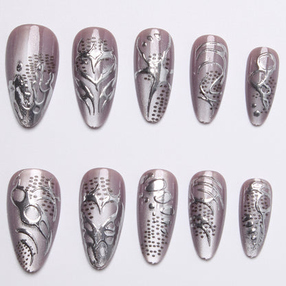 Acrylic nail kit with extravagant 3D designs and glamorous embellishments Acalora