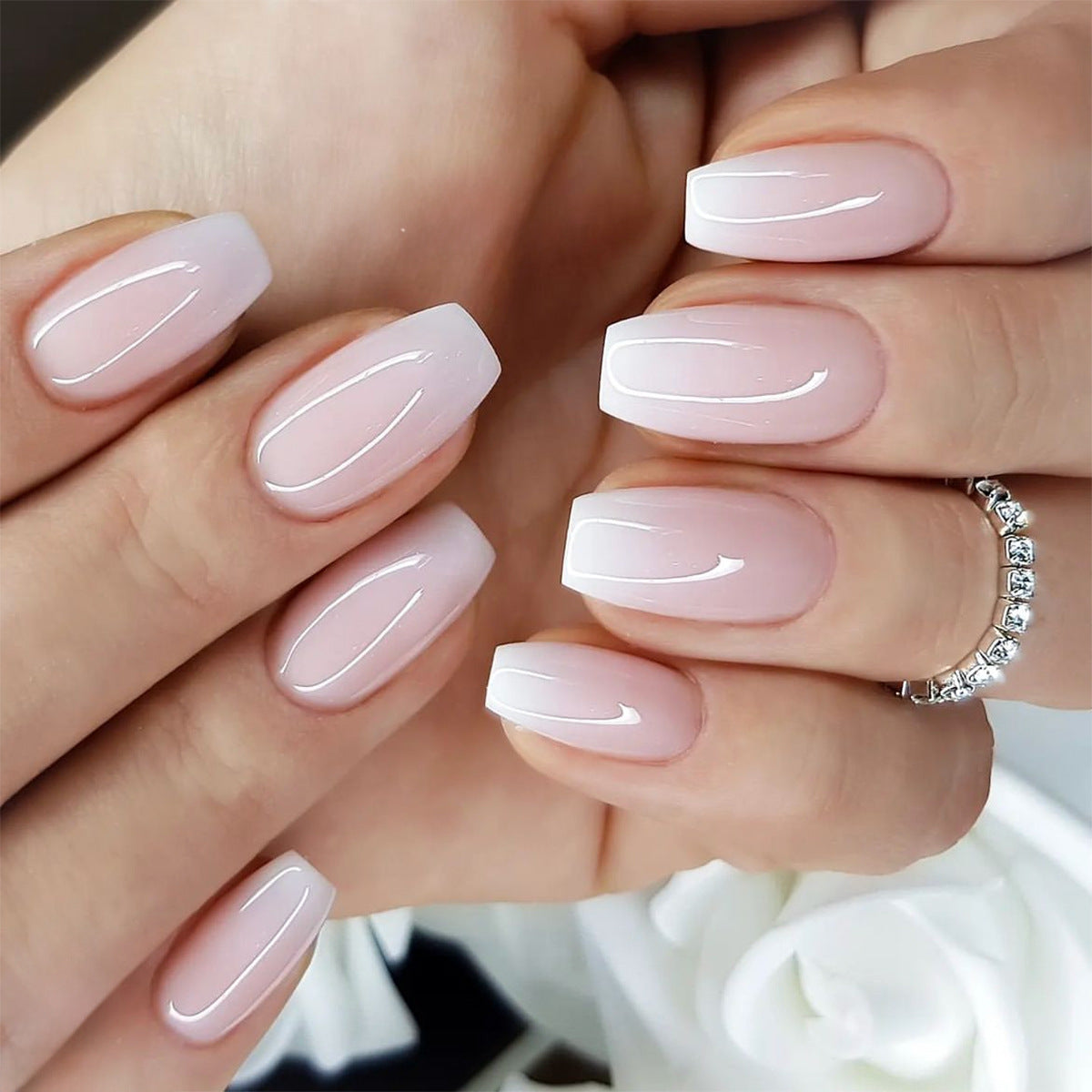 Premium Press-On Nail Kit with Natural Gradient Finish Acalora