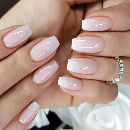 Premium Press-On Nail Kit with Natural Gradient Finish Acalora